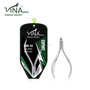 Pince à ongles VNN-18 en acier au carbone durable Vina avec mâchoire carrée de finition blanche pour la coupe de la peau et des ongles sur les doigts - Product Image 1
