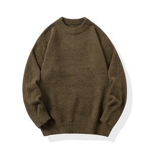 Pull en tricot à col rond pour femme, manches longues, décontracté, pour l'hiver, 100% acrylique, anti-boulochage, épais, couleur unie - Product Image 6
