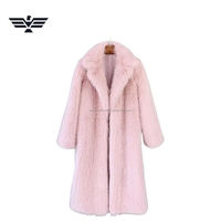 Manteau long tissé en fourrure de renard marron de luxe pour homme, OEM, haute qualité, épais, chaud, pour l'hiver, anti-rétrécissement, 90 % personnalisable