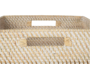 Artex HaiNam <b>Rectangular</b> Natural Rattan Storage <b>Basket</b> With Handles Rustic Multi-Purpose Organizer - Product Image 5