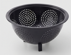 Premium Black Metal Colander <b>Strainer</b> With Perforated Design And Three Legs Stylish Kitchenware Essentials - Product Image 4