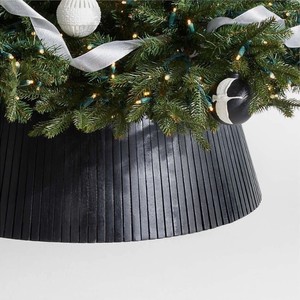 Collier de sapin de Noël en bois noir sur mesure, base de sapin en bois, couvre-support pour décoration de Noël, vente en gros - Product Image 3