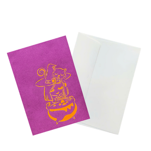 Tarjeta Pop-Up 3D de Bruja de Halloween Personalizada, Caldero de Gato Negro, Tarjeta de Felicitación Hecha a Mano al por Mayor, Fabricante OEM/ODM de Artesanía en Papel - Product Image 6