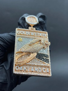 Colgante de los Golden State Warriors Oakland CA, Plata 925 con Diamantes, Joyería de Lujo Estilo Hip Hop, Regalo Unisex - Product Image 4