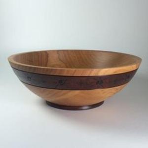 Elegante tazón redondo de madera para servir, frutero de madera maciza para centro de mesa - Product Image 4