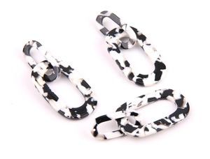 ดอกไม้ตกแต่งสไตล์อาร์ตเดโคต่างหูแบบติดหูสำหรับผู้หญิงเครื่องประดับเรซิ่นลายดอกไม้ - Product Image 3