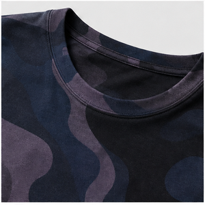 Camiseta de Manga Corta para Hombre con Estampado de Camuflaje Personalizado en Azul Humo, Cuello Redondo, MTS-CAMO-0042 - Product Image 6