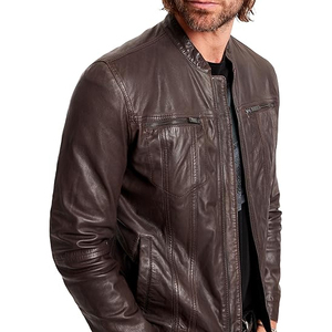 Chaqueta de Cuero Premium para Hombre, Personalizada, de Cuero de Grano Completo, con Cuello Alto, Impermeable, Cortavientos, con Capucha, para Invierno, Estilo Urbano - Product Image 5