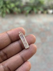 Pendentif en argent sterling 925 naturel avec pierre de lune, véritable, fait main, religieux, forme coussin longue, taille facetée, certifié par un tiers - Product Image 3