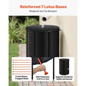 Baril de pluie pliable de 100 gallons, système de collecte d'eau de jardin en PVC 1000D, réservoirs de stockage d'eau de pluie pour usage extérieur - Product Image 3