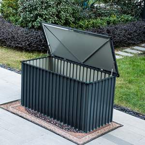 Armario de Almacenamiento de Acero con Cerradura de 312 Galones, Caja Metálica para Exterior con Amortiguadores de Gas, Impermeable, Negra, de Gran Capacidad - Product Image 3