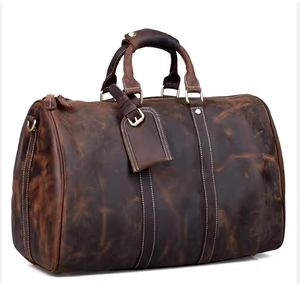Bolsa de Viaje de Cuero Genuino de Lujo con Gran Capacidad, Bolsa de Fin de Semana para Negocios, Bolsa de Mano para Fin de Semana - Product Image 1