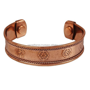 Pulsera Magnética de Cobre Puro con 7 Chakras, Brazalete con Borde de Cuerda, Alivio del Dolor de Artritis, Joyería Curativa al por Mayor - Product Image 6