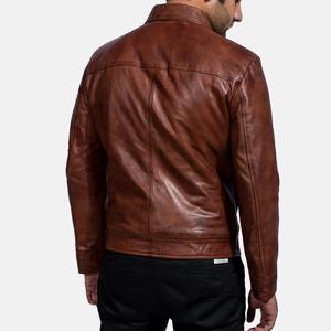 Chaqueta de Cuero Vintage para Hombre, Chaqueta de Cuero Marrón de Primera Calidad, Chaqueta de Cuero de Vaca/Piel de Oveja, Chaquetas de Invierno de Cuero para Hombre - Product Image 2