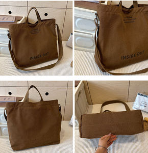 Sac bandoulière de voyage grande taille personnalisé avec logo, noir, pour femme, en toile, avec fermeture éclair – Collection 2026 – Offre Spéciale - Product Image 2