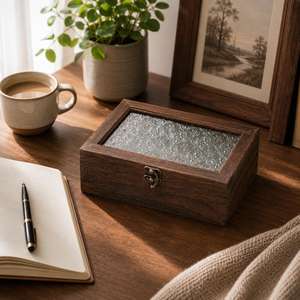 Coffret de rangement pour bijoux en bois économique pour bagues, boucles d'oreilles, montres et petits accessoires avec un aspect haut de gamme - Product Image 3