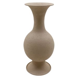 Vase à fleurs en métal texturé blanc antique, aspect métal rustique, vase amphore avec poignées, style méditerranéen, décoration de table de mariage - Product Image 3