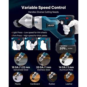 Cesoia per Metallo a Batteria 110VAC 20VDC, Taglierina per Lamiere con Testa Girevole a 360 Gradi, Doppie Lame, Velocità di Taglio 2800SPM, 18 GA Zincato - Product Image 3