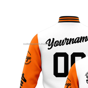 Chaqueta universitaria de verano personalizada para hombre al por mayor, diseño minimalista, cuello levantado, logotipo bordado en la parte delantera, 100% lana a prueba de viento - Product Image 3