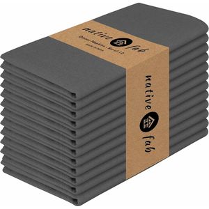 Set di 12 Tovaglioli in Cotone 100% Lavabili e Riutilizzabili 17x17 Pollici per Decorazione Tavola da Pranzo per Eventi - Product Image 1