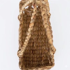 MARISA Natural Water Hyacinth Picnic <b>Basket</b> Bag Handmade Woven Eco Friendly Storage Bag With Handle Outdoor Use - Product Image 2