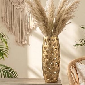 Modern Brass / Aluminum Tabletop <b>Vase</b> 30cm Height Handmade Decorative Flower <b>Vase</b> for Home Interior Design - Product Image 3