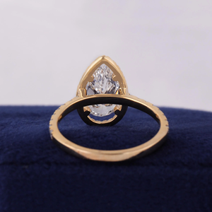 Pear Cut Diamond Engagement RingWhite Gold Pave Setting Women's Luxury Fine Jewelry igi Certified - Product Image 2