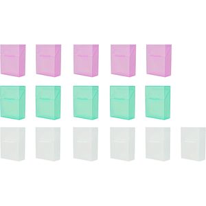 Scatola per pastelli da 16 pezzi, contenitori in plastica trasparente, viola e verde con coperchio incernierato e chiusura a scatto, i colori possono variare - Product Image 1