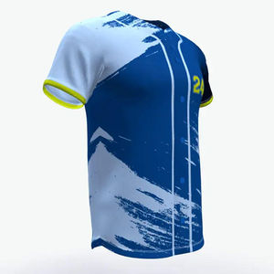 เสื้อเบสบอลผู้ชายแบบสั่งทำพิเศษ คุณภาพสูง สำหรับซอฟต์บอล ผลิตจากโพลีเอสเตอร์ ระบายอากาศได้ดี ป้องกันแบคทีเรีย แห้งเร็ว คอวี - Product Image 3