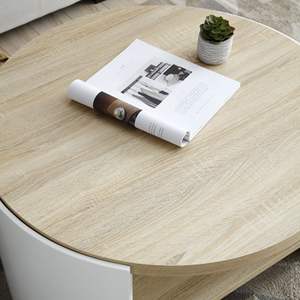 Tavolino da Caffè Moderno in Legno Rustico a 2 Ripiani, 31 Pollici, per Soggiorno e Arredamento Casa - Product Image 2