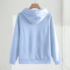 <b>Light</b> Blue Pullover Hoodie and Joggers Sweatsuit for Women Two Piece Fleece <b>Lounge</b> Set Casual Solid Color Winter Sport Outfit - Product Image 2