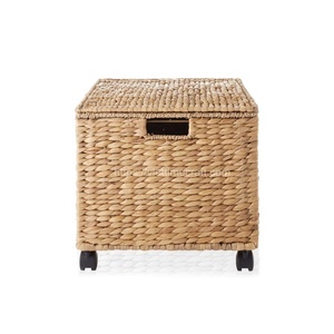 Panier de rangement pliable en jacinthe d'eau le plus vendu organisateur sur roues avec décoration de la maison vente en gros Viettimecraft Vietnam - Product Image 2