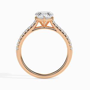 Bague de fiançailles en or 14 carats de qualité supérieure avec diamant de laboratoire taille cœur - Product Image 2
