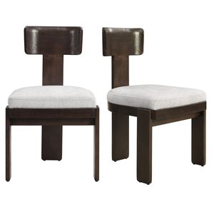 Set of 2 Gray Upholstered <b>Dining</b> <b>Chairs</b> with Dark <b>Brown</b> Solid Rubber Wood Legs 330 LBS Weight Capacity 330 LBS Weight Capa - Product Image 4