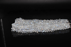 Perles à facettes pierre de lune arc-en-ciel de qualité AAA 3*5mm 12 pouces Briolette en forme de goutte pour la fabrication de bijoux - Product Image 5