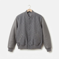 Blouson de baseball universitaire en toile pour lycée, hiver, impression personnalisée, vente en gros, unisexe, coupe ample, manches longues, col montant, vêtement décontracté