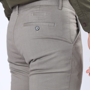 Pantalones Chinos de Negocios para Hombre con Logotipo Personalizado, Cintura Alta, Lavados, Casuales, de Algodón, Corte Recto, Tela Elástica para Traje - Product Image 6