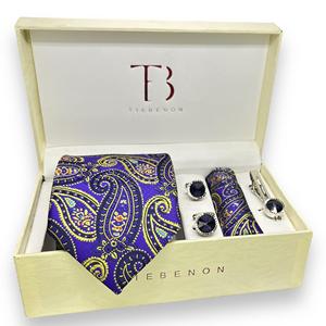 Cravate en soie Animal rayé floral Paisley violet avec laine divers motifs-Animal rayé floral à pois - Product Image 3