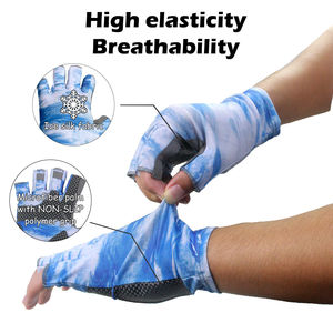 ถุงมือตกปลาแบบไร้นิ้ว ยืดหยุ่นได้ ระบายอากาศดี คุณภาพสูง ป้องกันรังสียูวี สำหรับกิจกรรมกลางแจ้ง สินค้าขายดี มาใหม่ - Product Image 2