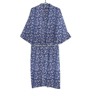 เสื้อคลุมอาบน้ำผ้าฝ้ายพิมพ์ลายดอกไม้ - Product Image 5