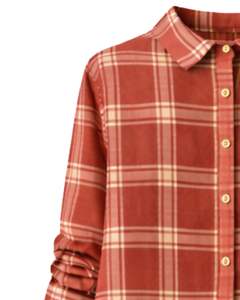 Vestido Camisero a Cuadros Color Óxido para Mujer, Personalizado, Manga Larga, Cierre de Botones, Corte Holgado Informal, Tejido de Algodón, con Bolsillos, para Uso Diario - Product Image 4