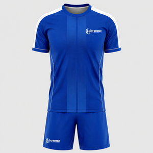 Ensemble de maillot de football pour homme Fly Humble, noir et rouge, manches courtes, évacuation de l'humidité, coupe régulière, 100% polyester, noms/nombres d'équipe personnalisés - Product Image 4
