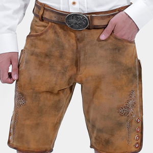 Shorts en cuir de vachette de qualité supérieure pour hommes, vêtements décontractés élégants, doublure douce, streetwear tendance, production sur mesure - Product Image 5