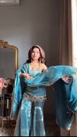 Ensemble Salwar Kameez Fendy en Soie et Microcoton Brodé de Paillettes et de Zari, Tenue Ethnique pour Femme, Idéal pour Fêtes et Mariages, Taille XXL