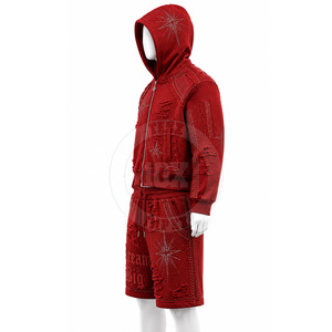 Conjunto Deportivo Cortavientos con Estampado Premium, Chaqueta con Capucha y Pantalones Cortavientos, Estilo Urbano Ligero - Product Image 3