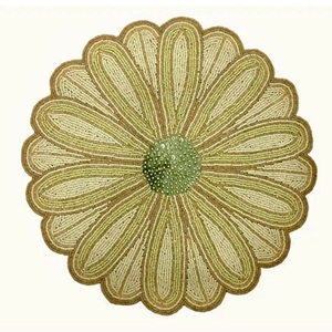 Handmade Seed <b>Beads</b> Embroidery Dining Table Placemat <b>Set</b> Elegant Beaded Embroidery Placemats For Modern Dining Decor Style - Product Image 4