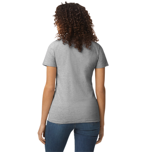 Camiseta de Mujer de Peso Medio en Color Gris, Algodón Suave, Manga Corta, Cómoda, Informal, Básica, de Primera Calidad - Product Image 2