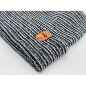 Bonnet moderne à revers contrastés en tricot Theta, fabriqué aux États-Unis, design breveté - Gris/Bleu pour les accessoires de sports d'hiver - Product Image 3