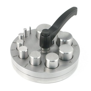 JIPSY Stainless Steel Disc <b>Cutter</b> Punch Set of 10 Pieces with Lever Handle Rubber Base Stand Jewelry Making & Engraving Tools - Product Image 3