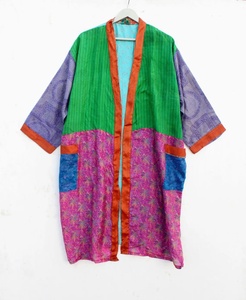 Kimono en soie Boho Robe en soie Sari Kimono en soie pour femmes - Product Image 6